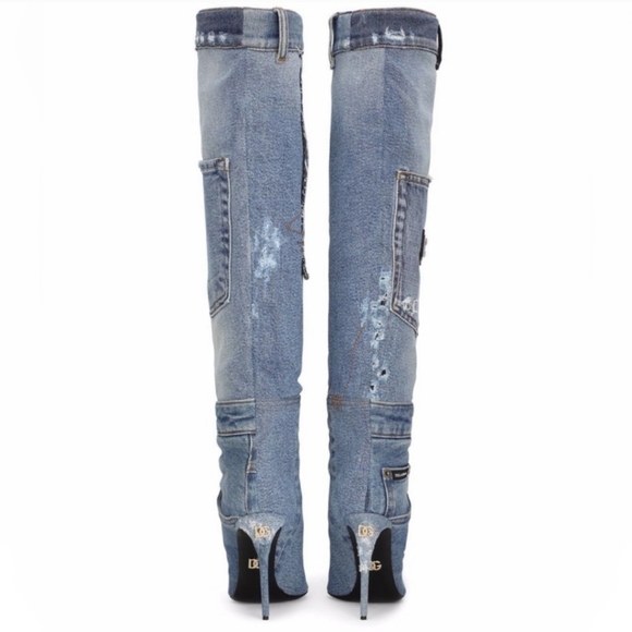 Dolce & Gabbana Patchwork Demin Boots - Picture 3 of 3